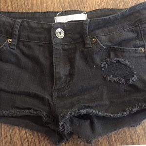 Bullhead Black Denim Shorts Distressed